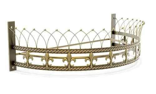 OctoRose Gold Metal Wall Teester Bed Crown Canopy 80cm (31.5in) | Antique Style Wall Decor with Built-in Rods & Hardware thumbnail 5