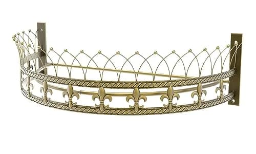 OctoRose Gold Metal Wall Teester Bed Crown Canopy 80cm (31.5in) | Antique Style Wall Decor with Built-in Rods & Hardware thumbnail 2