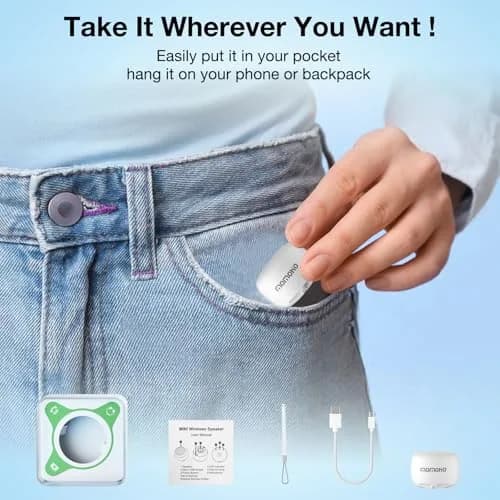 MOMOHO Mini Bluetooth Speaker White | Tiny Portable Wireless Speaker with Mic & TWS Pairing thumbnail 4