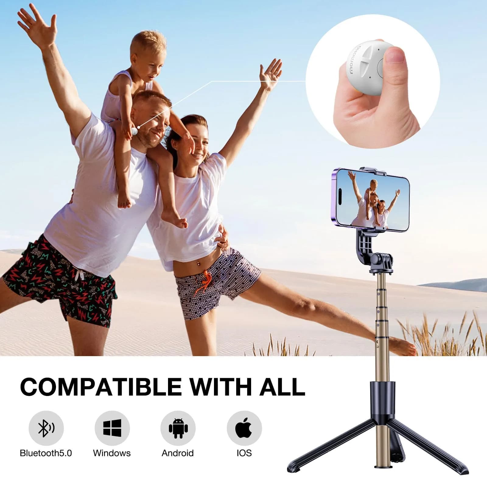 MOMOHO Mini Bluetooth Speaker White | Tiny Portable Wireless Speaker with Mic & TWS Pairing - view 2