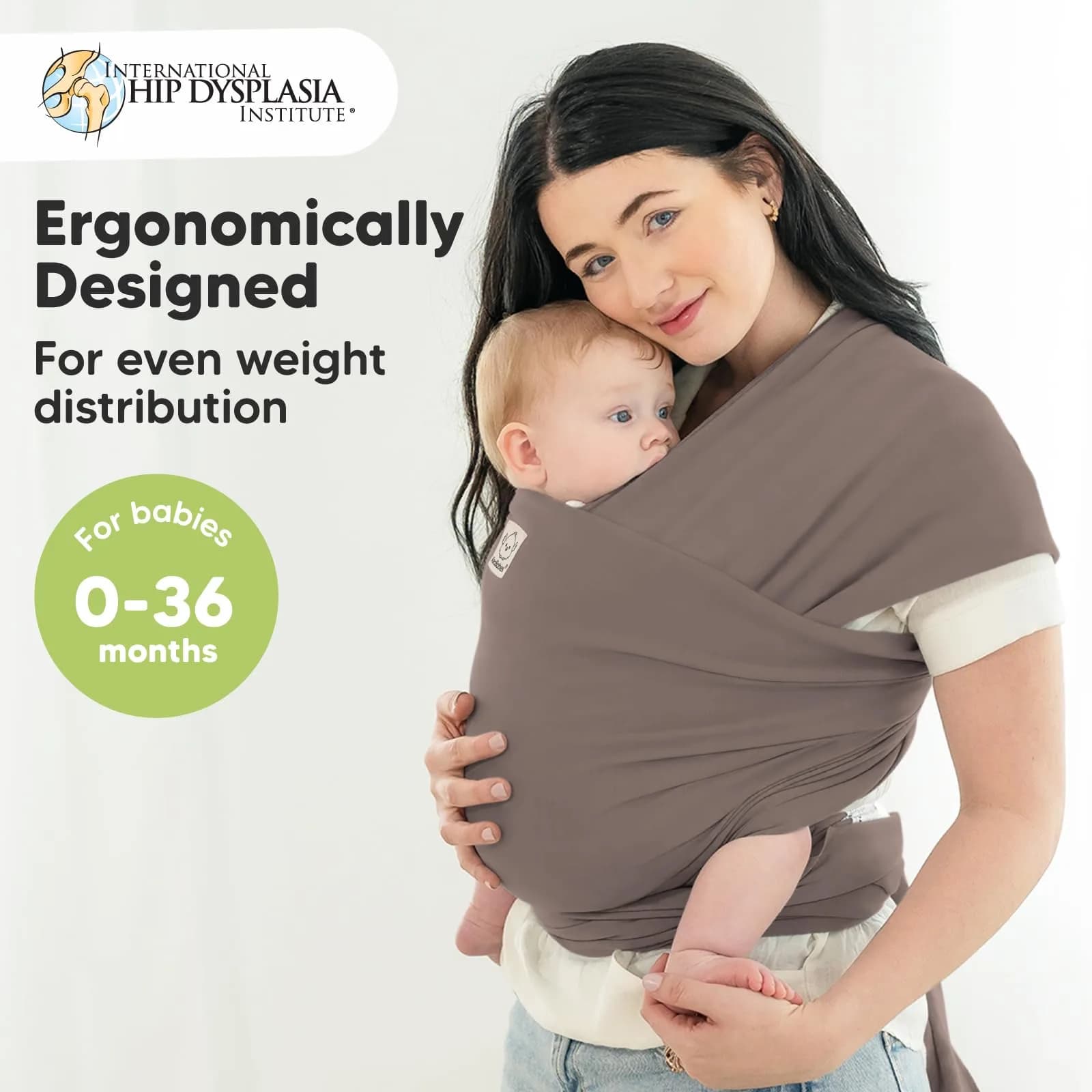KeaBabies Original Baby Wrap Carrier in Copper Gray - One Size, Pack of 1 - view 2