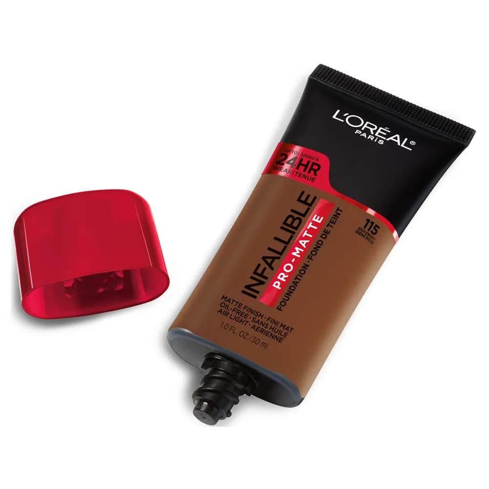 L'Oreal Paris Infallible Pro-Matte Foundation Rich Ebony 30ml (1 Fl Oz) | Demi-Matte Finish, 24-Hour Wear - view 2