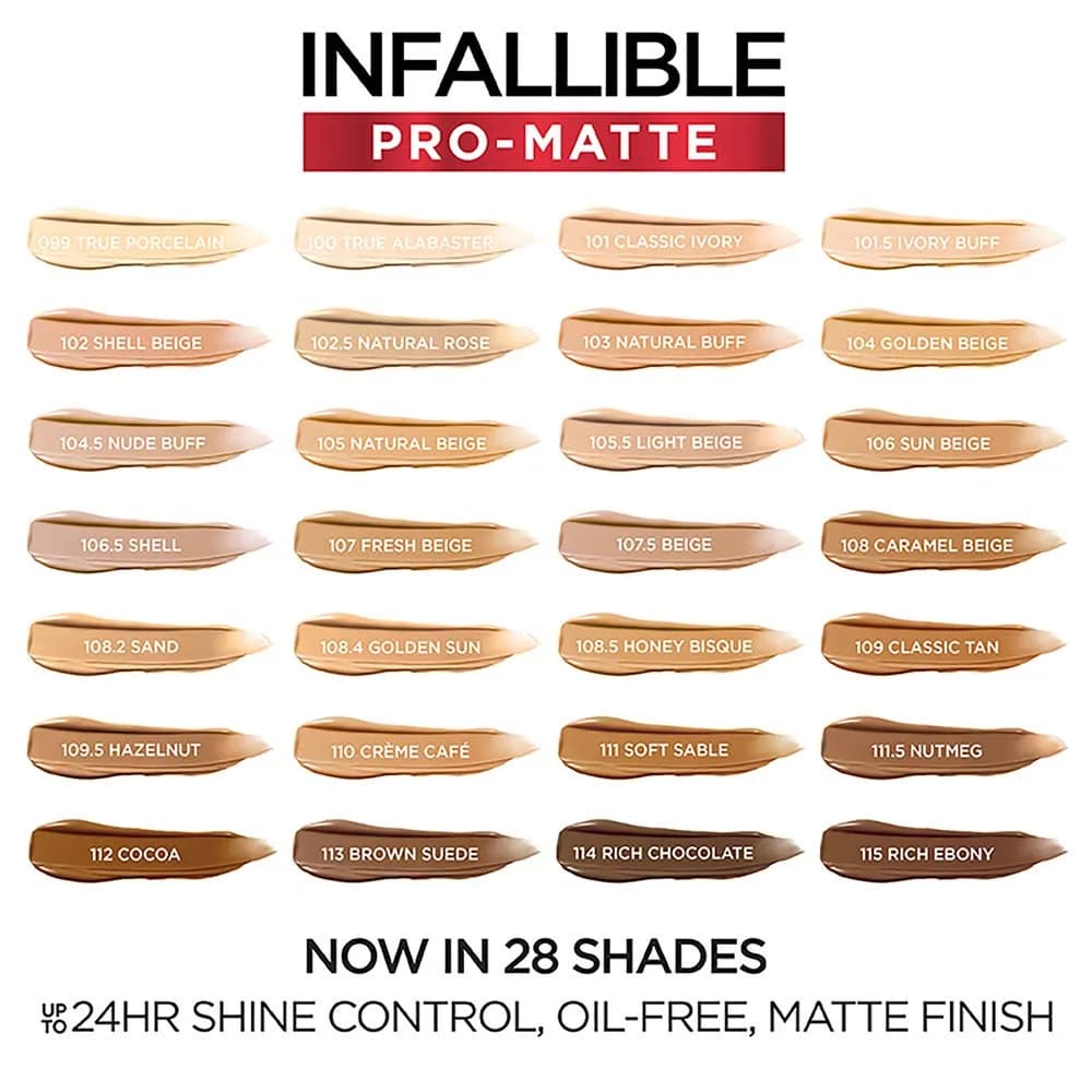 L'Oreal Paris Infallible Pro-Matte Liquid Foundation Honey Bisque 29.57ml (1 Fl Oz) | Demi-Matte Finish Up to 24 Hours - view 4