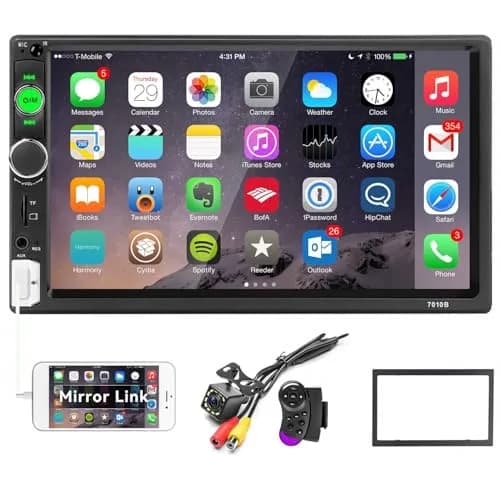 UNITOPSCI Double Din Car Stereo 7 Inch HD Touchscreen MP5 Player with Bluetooth & Backup Camera | 1080P HD Multimedia Receiver thumbnail 1