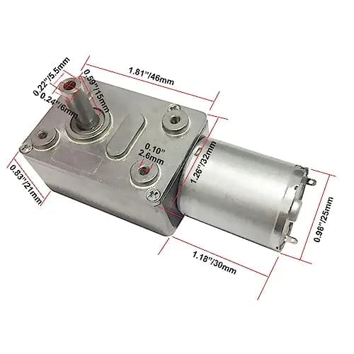 BRINGSMART JGY-370 12V 40rpm DC Worm Gear Motor Self-Lock Electric Motor | High Torque, All-Metal Gears, Impact-Resistant Shaft thumbnail 2