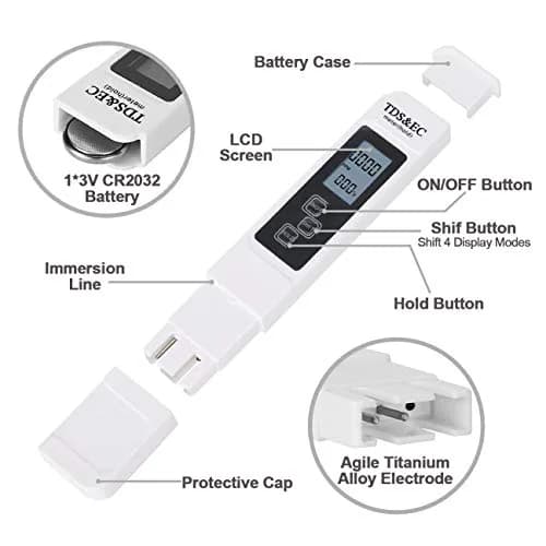 GuDoQi PH Meter, TDS Meter Combo, 4-in-1 Water Test Kit, Digital pH, PPM, EC, Temp for Drinking Water & Hydroponics thumbnail 5