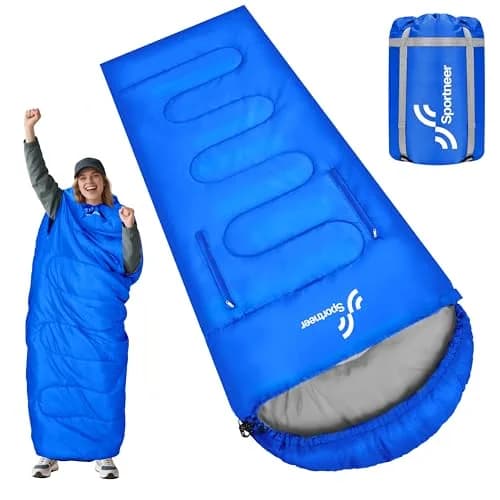 Sportneer Wearable Sleeping Bag for Adults & Kids | Waterproof to 32°F, Compact & Warm for Camping, Stadiums, Travel, Backpacking & Car Use thumbnail 1