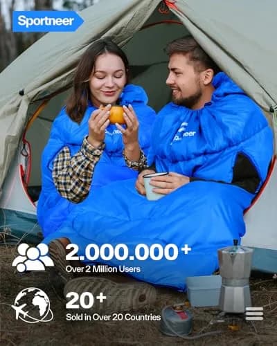Sportneer Wearable Sleeping Bag for Adults & Kids | Waterproof to 32°F, Compact & Warm for Camping, Stadiums, Travel, Backpacking & Car Use thumbnail 7