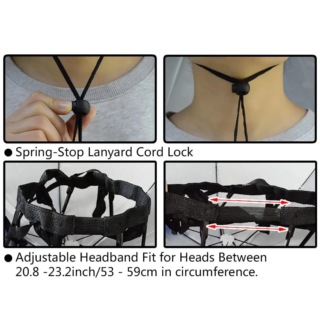 NEW-Vi 95 cm (37.4") Double Layer Folding Compact UV Wind Protection Umbrella Hat | Hands-Free for Fishing & Gardening - view 6