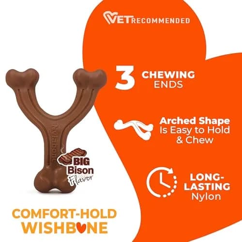 Nylabone Power Chew Easy-Hold Wishbone Dog Chew Toy, Small (3.85 oz / 109 g) | Durable Chew Toy for Aggressive Chewers thumbnail 4