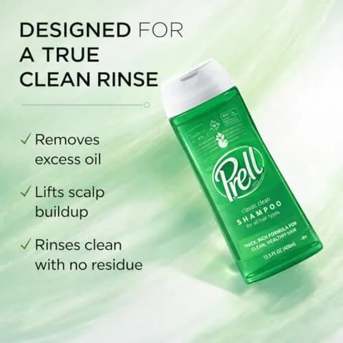 Prell Classic Clean Shampoo, Leaves Hair Healthy, Shiny and Full of Texture without Causing Dryness, Alcohol Free, 13.5 Fl Oz (Pack of 6) | Deep Cleansing Shampoo thumbnail 4