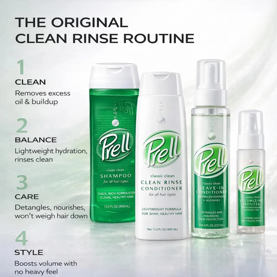 Prell Classic Clean Shampoo, Leaves Hair Healthy, Shiny and Full of Texture without Causing Dryness, Alcohol Free, 13.5 Fl Oz (Pack of 6) | Deep Cleansing Shampoo - view 9