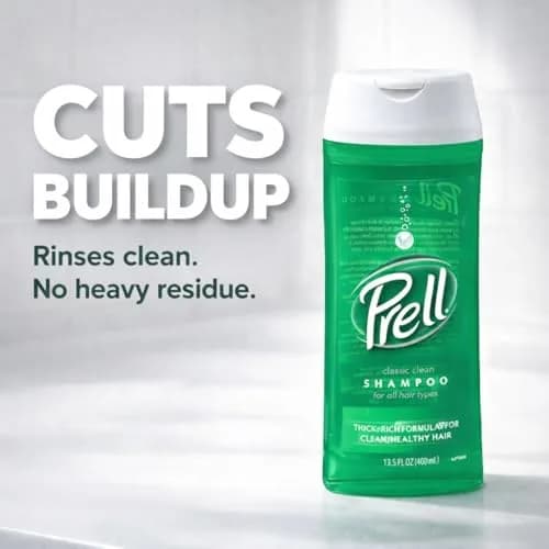 Prell Classic Clean Shampoo, Leaves Hair Healthy, Shiny and Full of Texture without Causing Dryness, Alcohol Free, 13.5 Fl Oz (Pack of 6) | Deep Cleansing Shampoo thumbnail 2