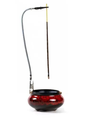 LamDawn Fambe Red Ceramic Incense Burner with Calabash Holder | Meditation & Relaxation thumbnail 1
