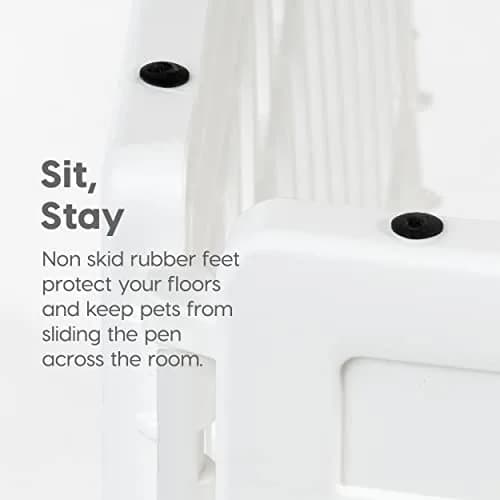 IRIS USA 4-Panel Dog Playpen | 24 Inch Pet Enclosure, White, Expandable, Heavy-Duty Plastic thumbnail 5