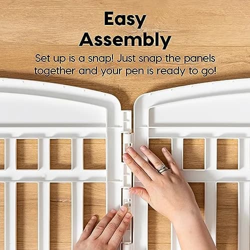 IRIS USA 4-Panel Dog Playpen | 24 Inch Pet Enclosure, White, Expandable, Heavy-Duty Plastic thumbnail 6