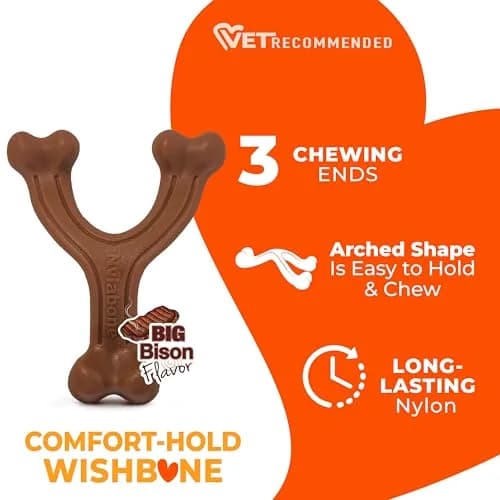 Nylabone Power Chew Easy-Hold Wishbone Dog Chew Toy, Large, 17.6 cm (7 in) | Durable Chew for Aggressive Chewers thumbnail 4