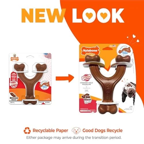 Nylabone Power Chew Easy-Hold Wishbone Dog Chew Toy, Large, 17.6 cm (7 in) | Durable Chew for Aggressive Chewers thumbnail 3
