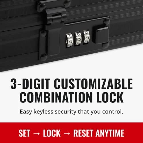 Vaultz Locking Storage Clipboard with Combination Lock, Black | Secure Portable Document & Device Organizer thumbnail 4