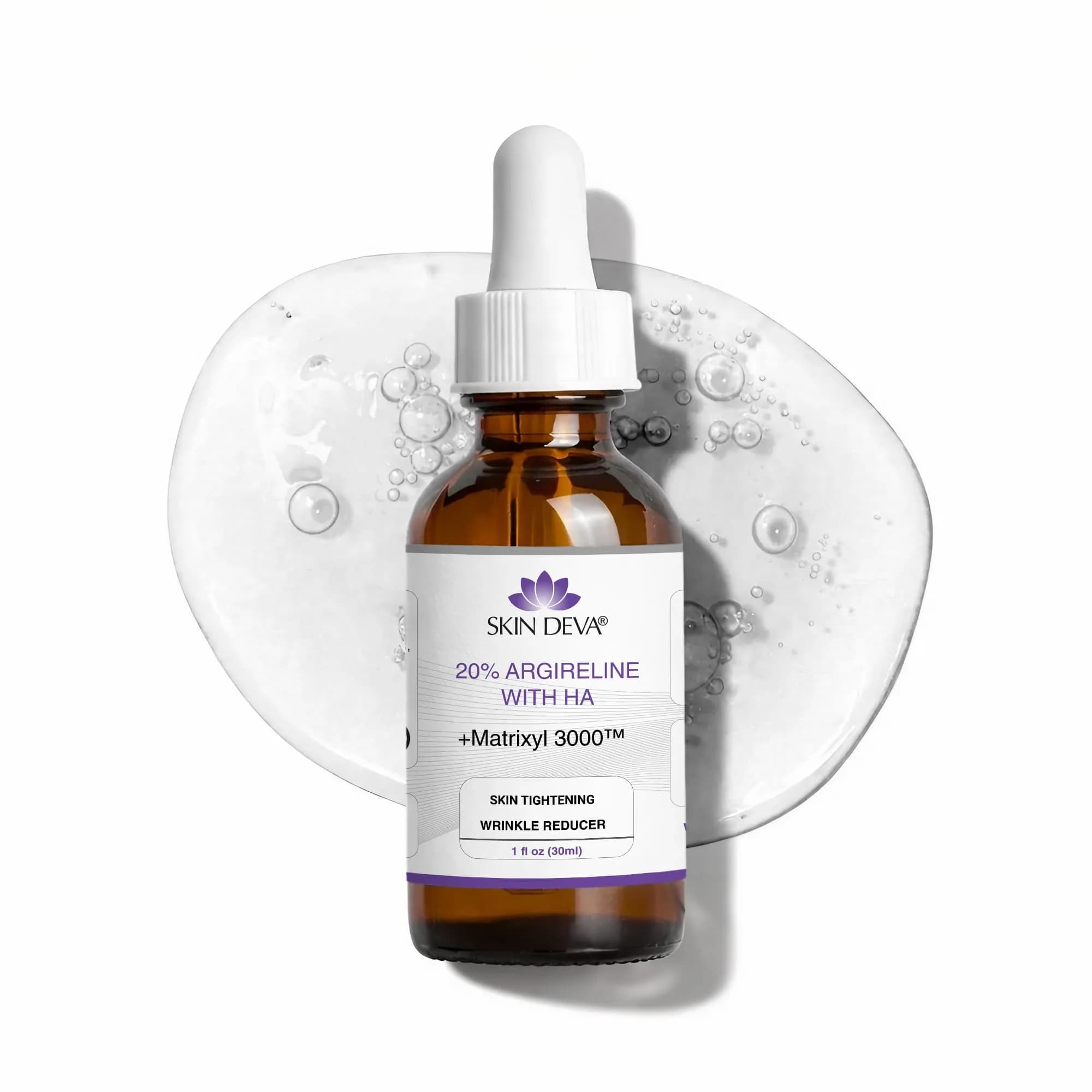 SKIN DEVA 20% Argireline Serum with Matrixyl 3000 & Hyaluronic Acid for Face | Deep Wrinkle Reducer, Anti-Aging, Skin Toning, Collagen Boost, 1 Fl Oz