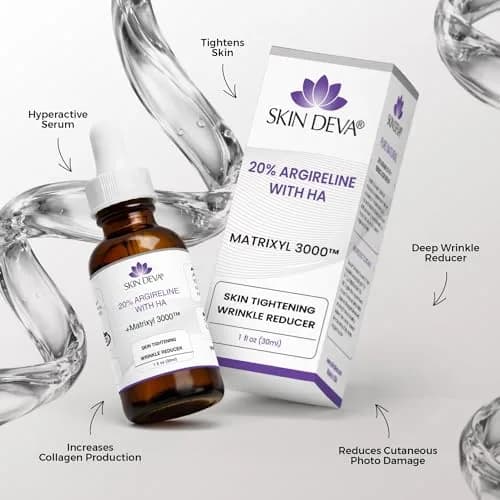 SKIN DEVA 20% Argireline Serum with Matrixyl 3000 & Hyaluronic Acid for Face | Deep Wrinkle Reducer, Anti-Aging, Skin Toning, Collagen Boost, 1 Fl Oz thumbnail 2