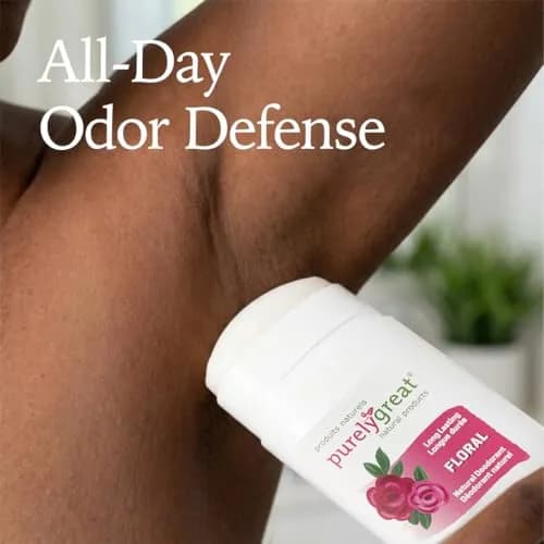 Purelygreat Floral Scented Natural Deodorant Stick 75g (2.64 oz) | EWG Verified, Aluminum-Free Odor Protection thumbnail 5
