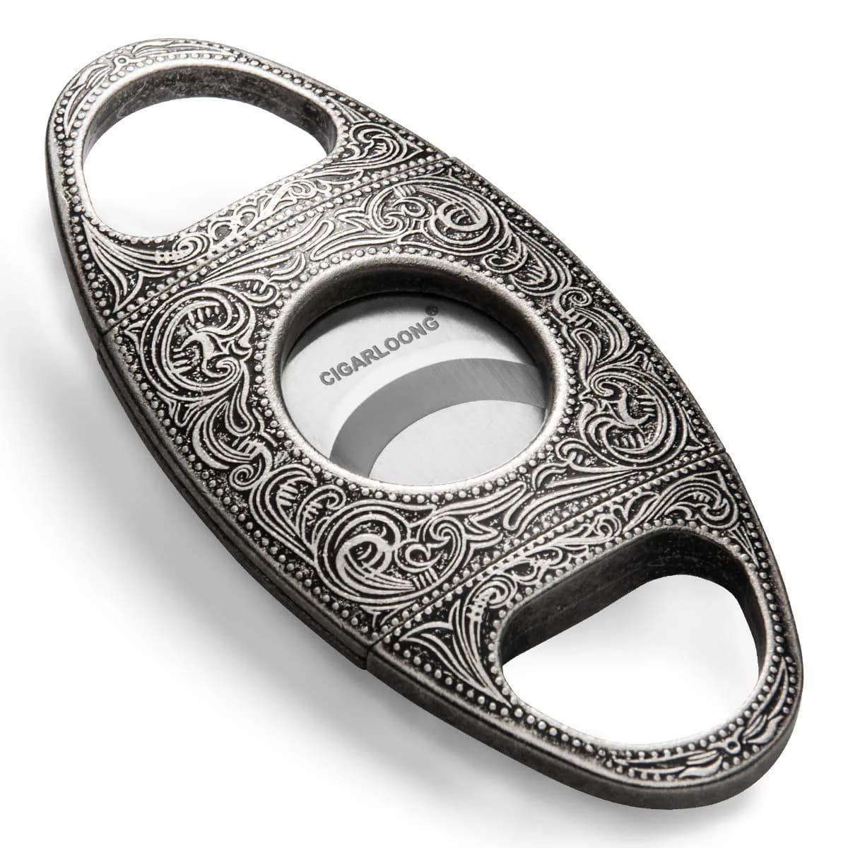 CIGARLOONG Cigar Cutter Stainless Steel Bronze Engraved Double Cut Blade | Precision & Durability for Cigars in India