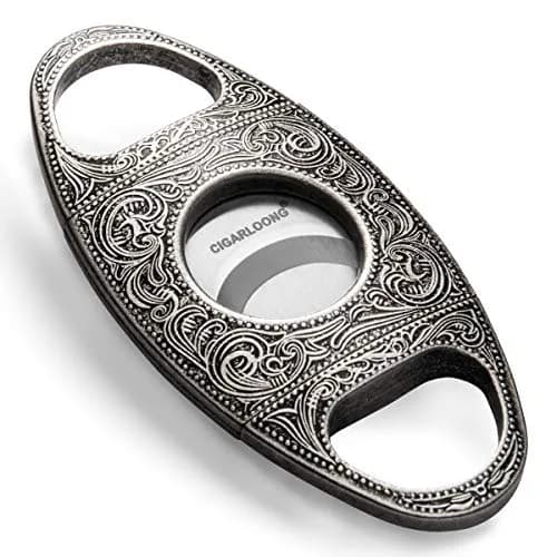 CIGARLOONG Cigar Cutter Stainless Steel Bronze Engraved Double Cut Blade | Precision & Durability for Cigars in India thumbnail 1