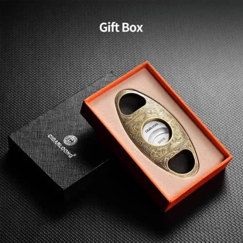 CIGARLOONG Cigar Cutter Stainless Steel Bronze Engraved Double Cut Blade | Precision & Durability for Cigars in India thumbnail 5