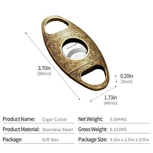 CIGARLOONG Cigar Cutter Stainless Steel Bronze Engraved Double Cut Blade | Precision & Durability for Cigars in India thumbnail 6