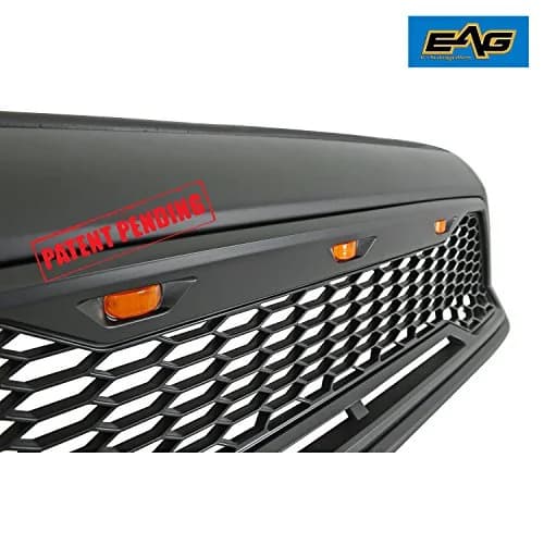 EAG Replacement Upper ABS Grille Front Grill with Amber LED Lights - Matte Black Fit for 12-15 Tacoma | Aggressive Offroad Look thumbnail 8