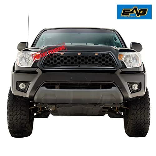 EAG Replacement Upper ABS Grille Front Grill with Amber LED Lights - Matte Black Fit for 12-15 Tacoma | Aggressive Offroad Look thumbnail 2