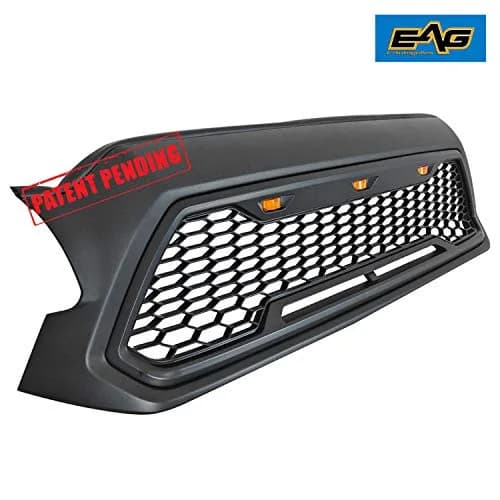 EAG Replacement Upper ABS Grille Front Grill with Amber LED Lights - Matte Black Fit for 12-15 Tacoma | Aggressive Offroad Look thumbnail 4