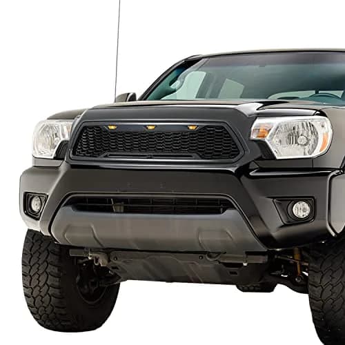 EAG Replacement Upper ABS Grille Front Grill with Amber LED Lights - Charcoal Gray Fit for 12-15 Tacoma | Rugged Appearance & LED Accent thumbnail 1