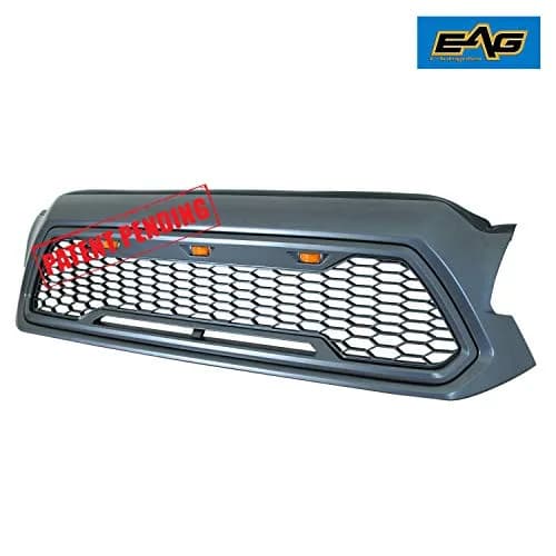 EAG Replacement Upper ABS Grille Front Grill with Amber LED Lights - Charcoal Gray Fit for 12-15 Tacoma | Rugged Appearance & LED Accent thumbnail 4