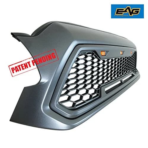 EAG Replacement Upper ABS Grille Front Grill with Amber LED Lights - Charcoal Gray Fit for 12-15 Tacoma | Rugged Appearance & LED Accent thumbnail 7