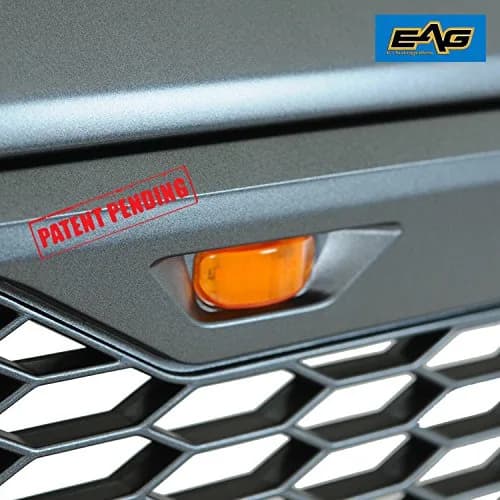 EAG Replacement Upper ABS Grille Front Grill with Amber LED Lights - Charcoal Gray Fit for 12-15 Tacoma | Rugged Appearance & LED Accent thumbnail 8