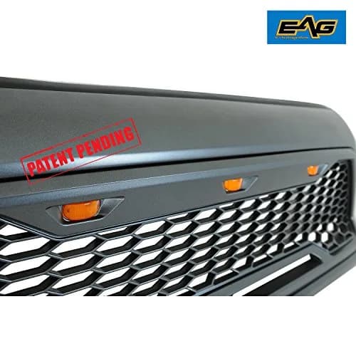 EAG Replacement Upper ABS Grille Front Grill with Amber LED Lights - Charcoal Gray Fit for 12-15 Tacoma | Rugged Appearance & LED Accent thumbnail 9