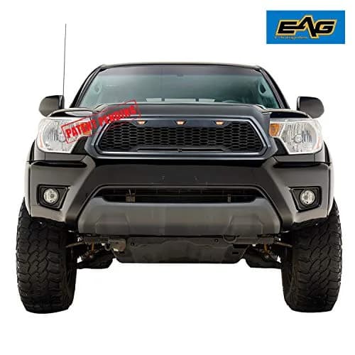 EAG Replacement Upper ABS Grille Front Grill with Amber LED Lights - Charcoal Gray Fit for 12-15 Tacoma | Rugged Appearance & LED Accent thumbnail 2