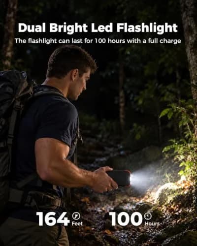 BLAVOR Solar Power Bank 10,000mAh Portable Wireless Charger for Cell Phones | IPX5 Waterproof, Fast Charging, Compact thumbnail 7