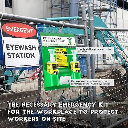 CGOLDENWALL Emergency Eye Wash Station with 2 x 500ml Bottles | Wall Mounted & Portable Safety Kit thumbnail 7