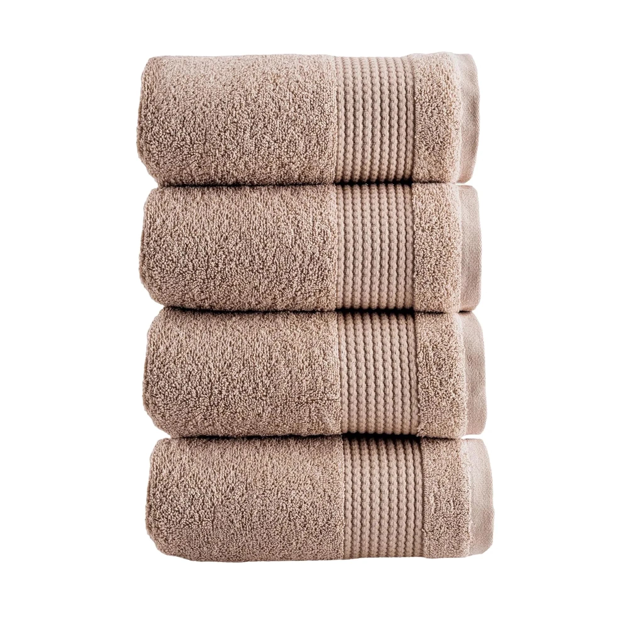 HALLEY Turkish Cotton Towels (4-Pack) Ultra Soft Quick Absorbent 650 GSM | Luxury Bath & Hand Towels for Bathroom & Kitchen
