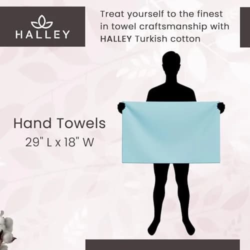 HALLEY Turkish Cotton Towels (4-Pack) Ultra Soft Quick Absorbent 650 GSM | Luxury Bath & Hand Towels for Bathroom & Kitchen thumbnail 7