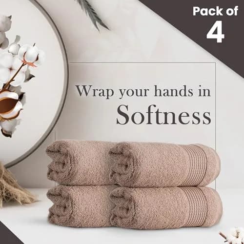 HALLEY Turkish Cotton Towels (4-Pack) Ultra Soft Quick Absorbent 650 GSM | Luxury Bath & Hand Towels for Bathroom & Kitchen thumbnail 2