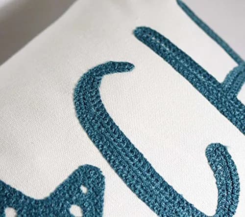 DECOPOW Embroidered Beach Throw Pillow Cover 20" x 12" | Nautical Style Decor thumbnail 5