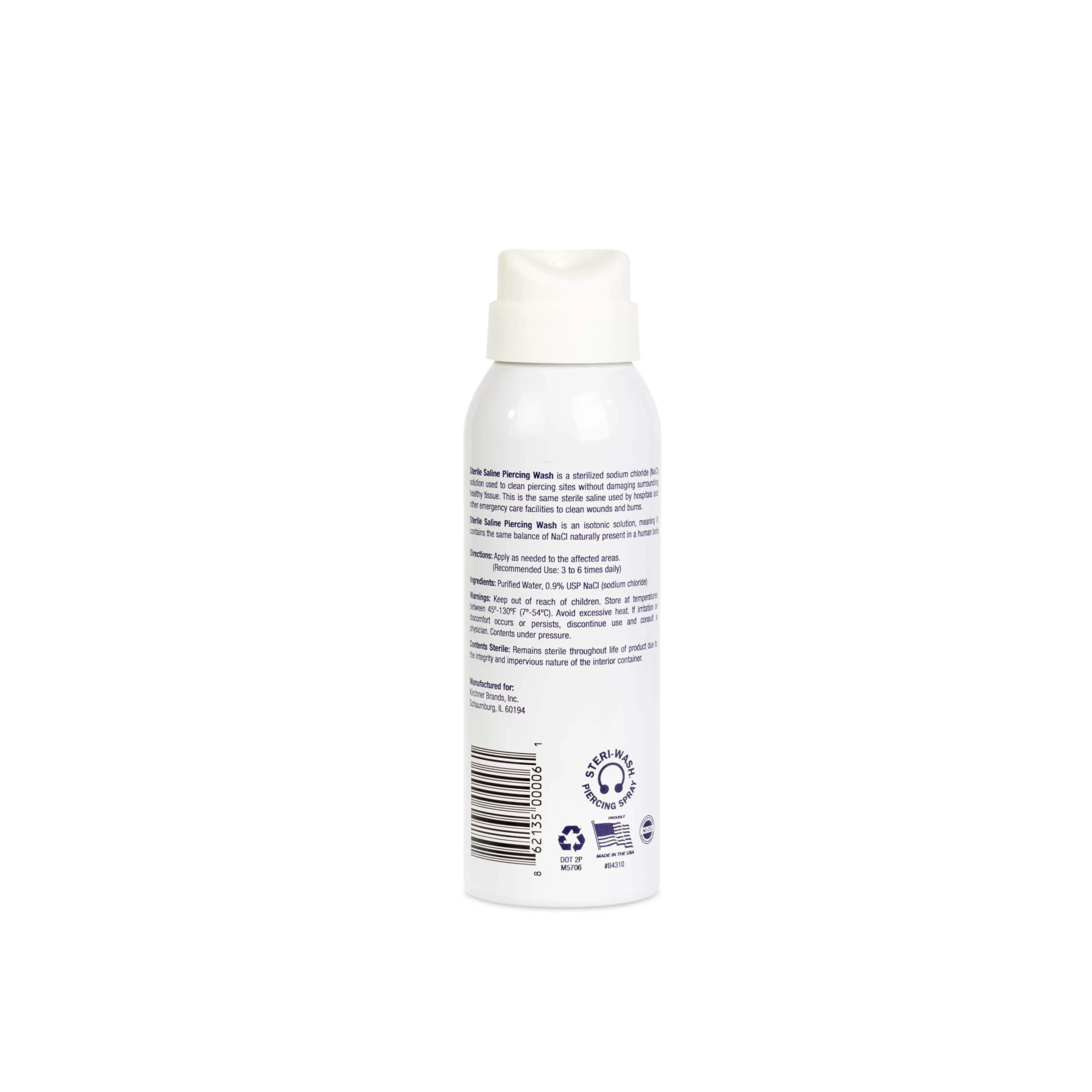 STERI - WASH Aftercare Piercing Spray 3 Fl Oz | Gentle, Vegan, Professional-Quality