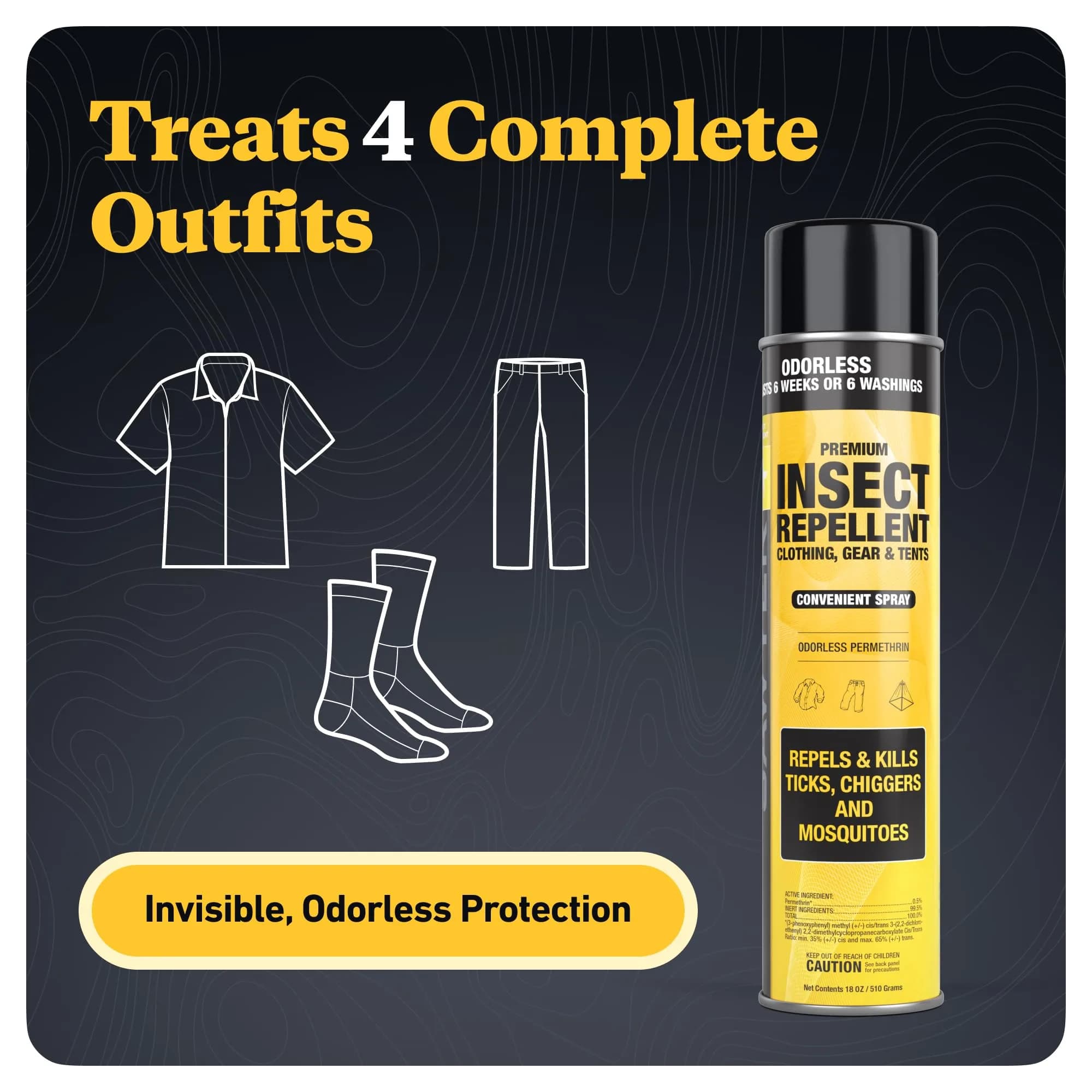 Sawyer Permethrin Insect Repellent Spray for Clothing & Gear - 18 Fl Oz Aerosol | Long-Lasting Protection - view 2