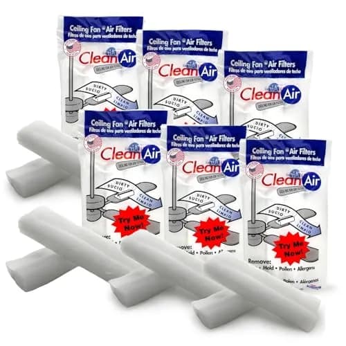 BioStrike Ceiling Fan Blade Air Filter - Dust & Allergen Catcher - Easy-Attach - Blade Filters for Any Fan Size - Reduce Airborne Particles - Made in USA (6 Packs w/ 2 filters each) thumbnail 1