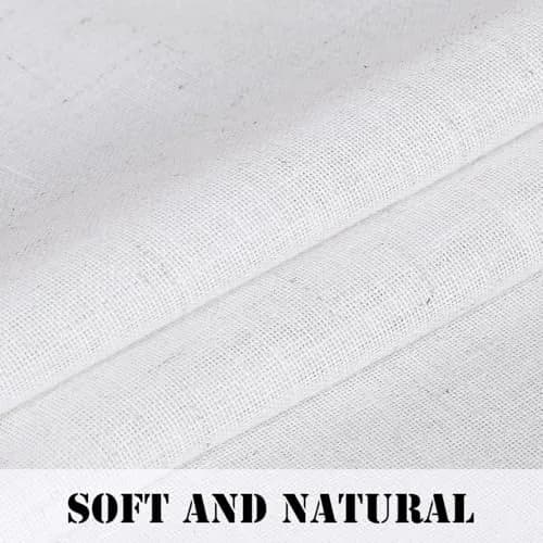 H.VERSAILTEX Linen Curtains 96 Inches | Semi Sheer, 2 Panels, Living Room & Bedroom, Heathered White thumbnail 4
