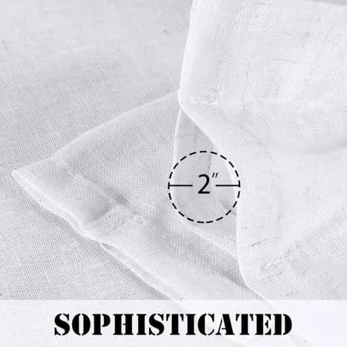 H.VERSAILTEX Linen Curtains 96 Inches | Semi Sheer, 2 Panels, Living Room & Bedroom, Heathered White thumbnail 5